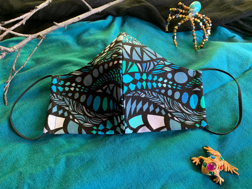 Blue Geometric Medium Mask